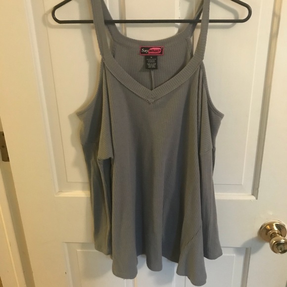 Grey cold shoulder top - Picture 1 of 3
